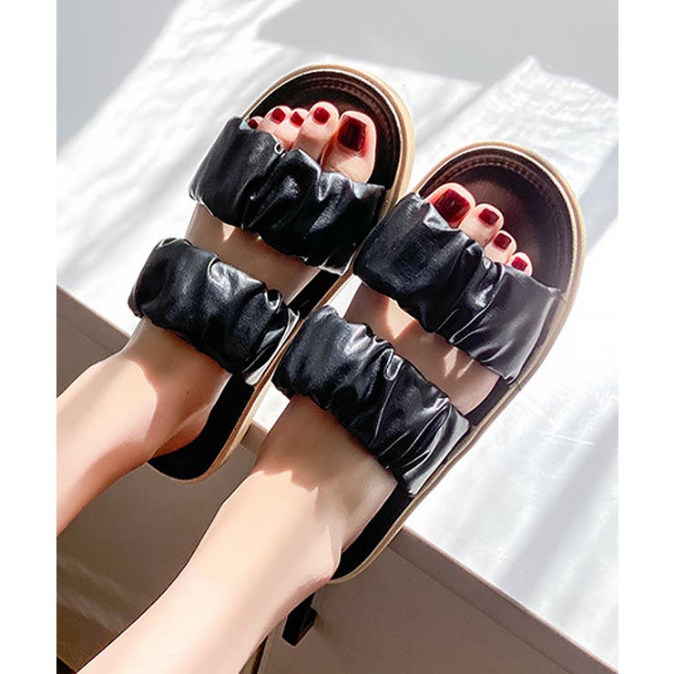 スリッパサンダル レディース ギャザー | Miniministore | 詳細画像2 