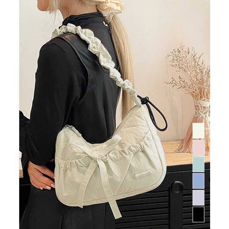 ショルダーバッグ 斜めがけバッグ リボン[品番：II000012275