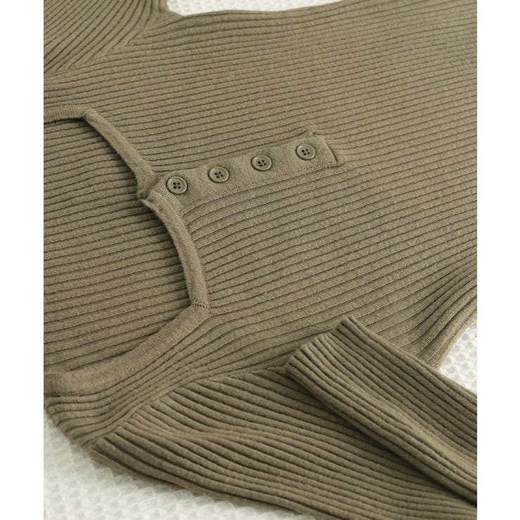 ニットトップス スクエアネック 無地 | Miniministore | 詳細画像22 