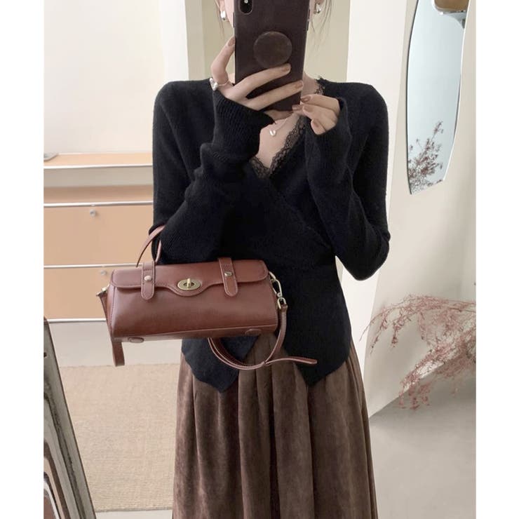 レースリブニット レディース Vネック | Miniministore | 詳細画像19 