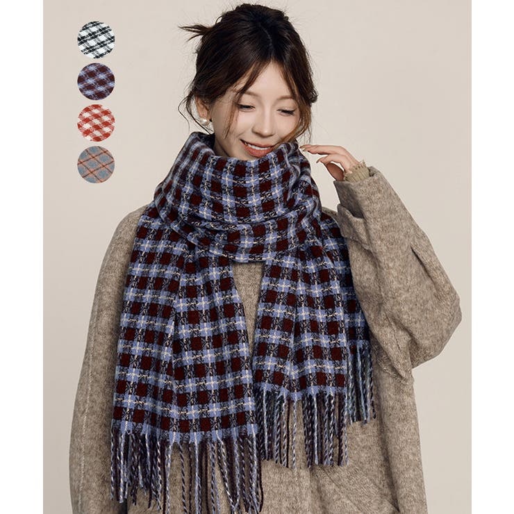 大判 マフラー フリンジストール 韓国風 | Miniministore | 詳細画像1 