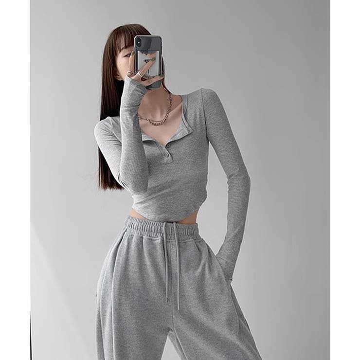 長袖Tシャツ レディース ボタン 無地 | Miniministore | 詳細画像17 