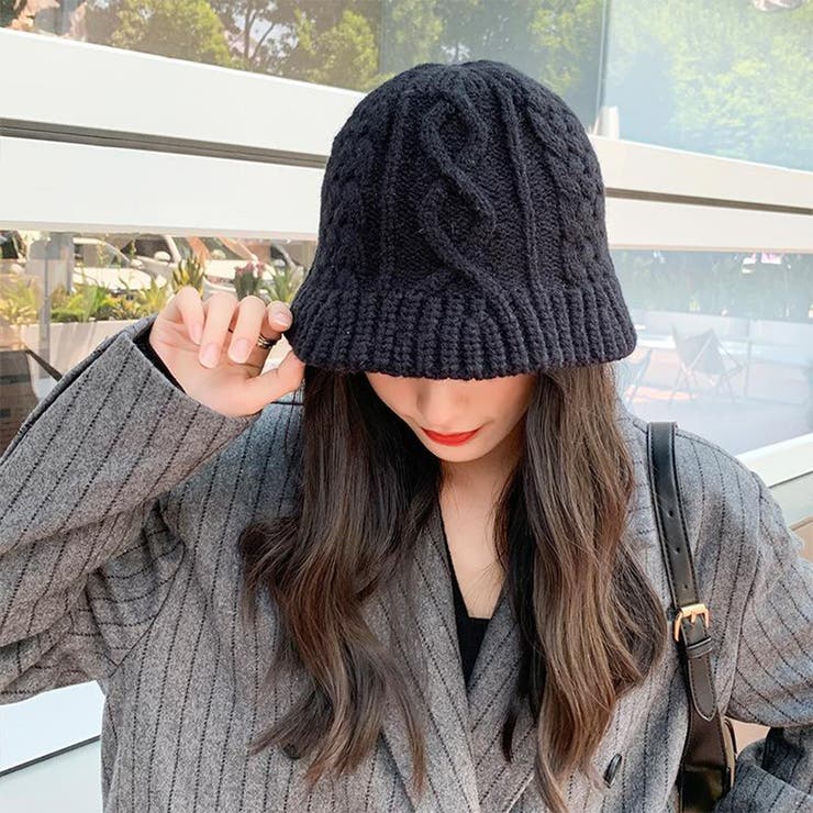 ☆韓国の人気☆【eyeye】☆CHECK KNIT MINI BA.G☆関税込☆ ニット帽子 レディース帽子 韓国 秋冬[品番：II000009591
