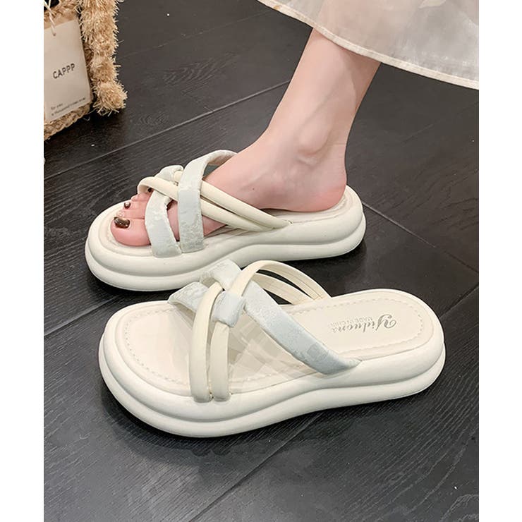 厚底 ミュールサンダル クロスベルト夏靴 | Miniministore | 詳細画像2 