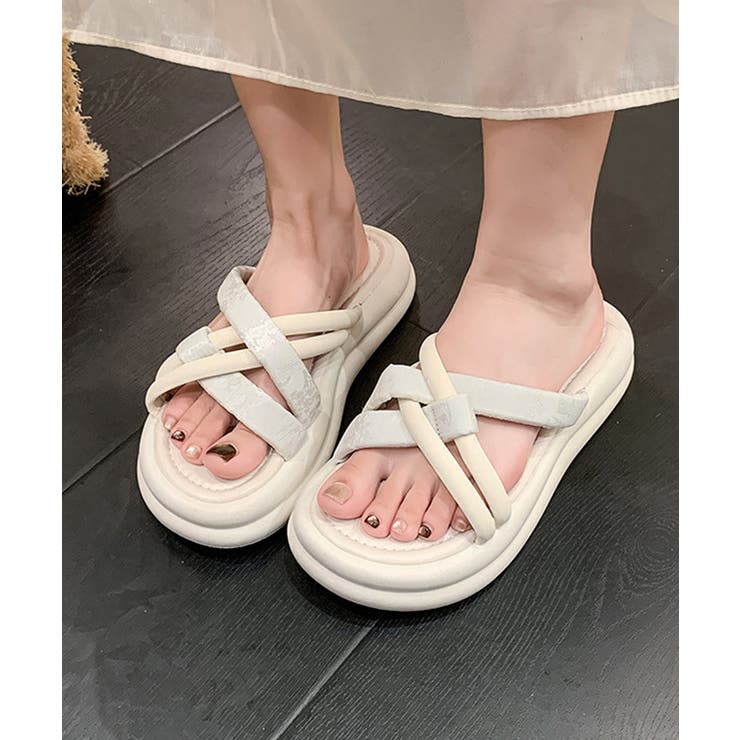 厚底 ミュールサンダル クロスベルト夏靴 | Miniministore | 詳細画像3 