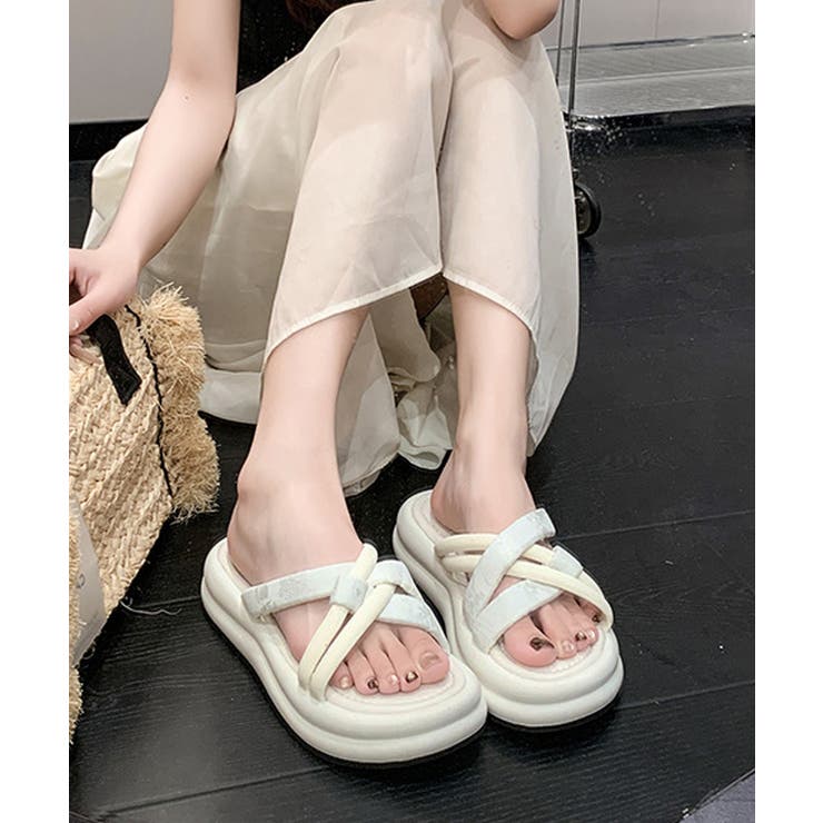 厚底 ミュールサンダル クロスベルト夏靴 | Miniministore | 詳細画像4 