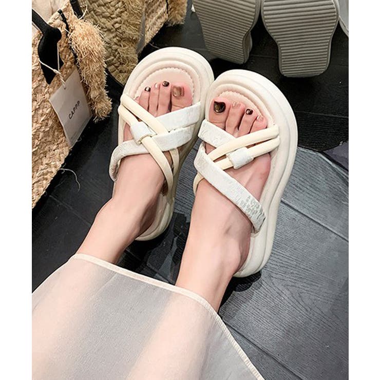 厚底 ミュールサンダル クロスベルト夏靴 | Miniministore | 詳細画像5 