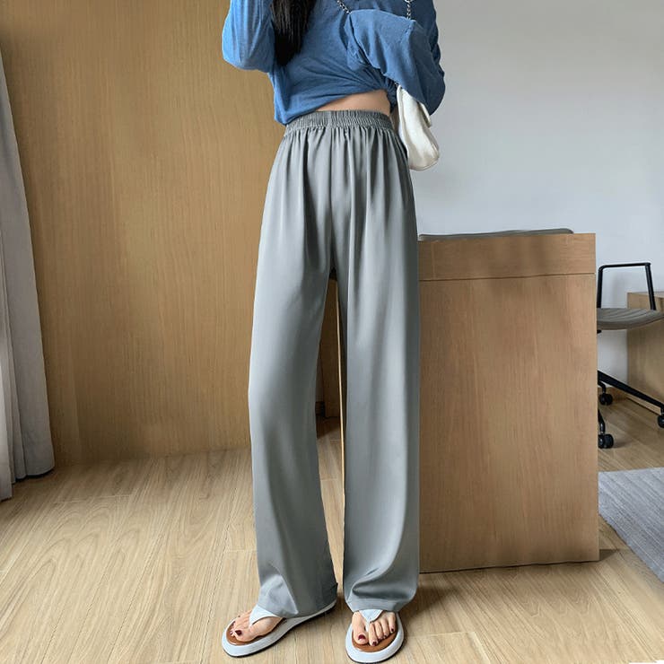 ドレープパンツ 無地 レディース 春夏 オフィスカジュアル[品番