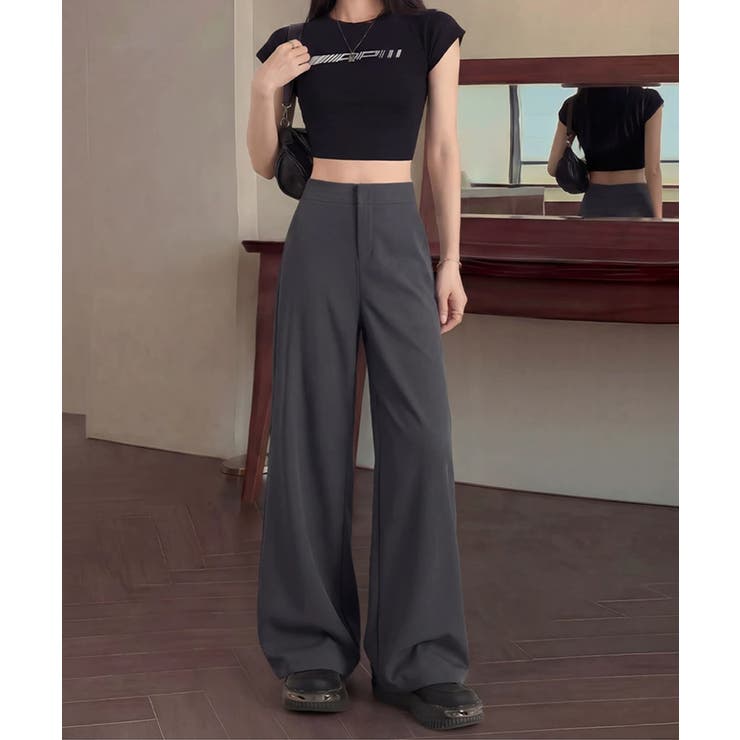 無地ロングパンツ レディース 微フレア | Miniministore | 詳細画像25 