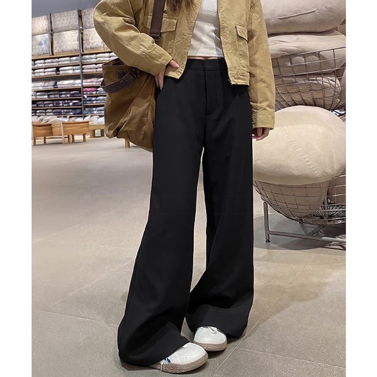 無地ロングパンツ レディース 微フレア | Miniministore | 詳細画像8 