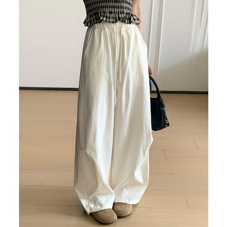 ハート刺しゅう ワイドパンツ 春夏秋 | Miniministore | 詳細画像4 