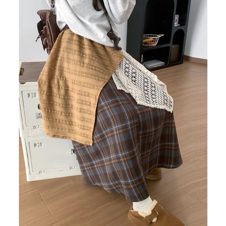 チェック柄 イレヘムスカート レース切替 | Miniministore | 詳細画像15 