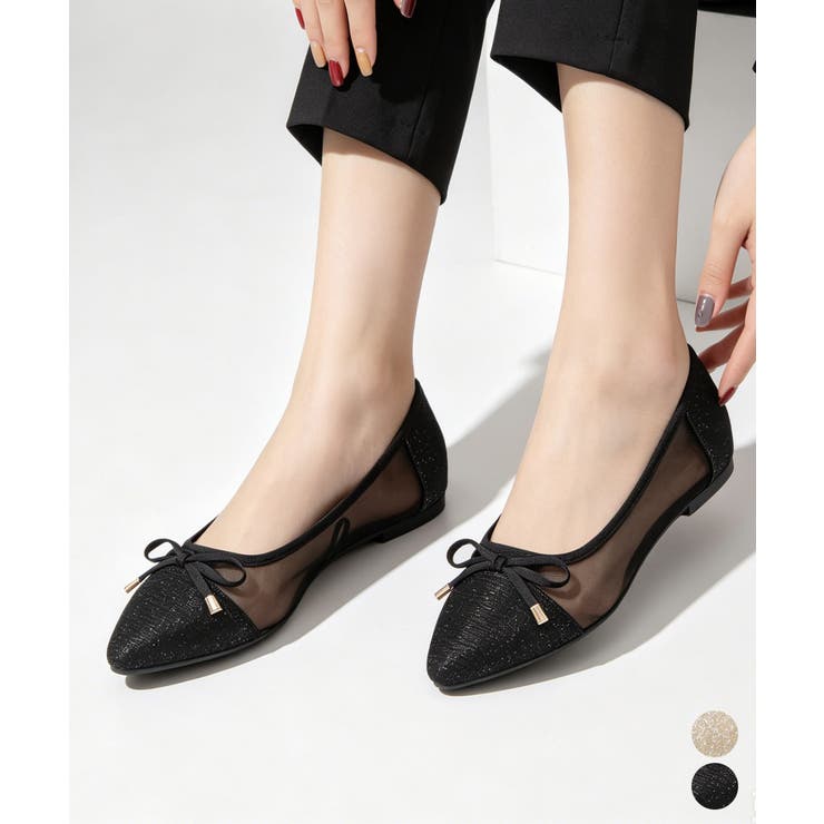 メッシュパンプス ポインテッドトゥ 軽量 | Miniministore | 詳細画像1 