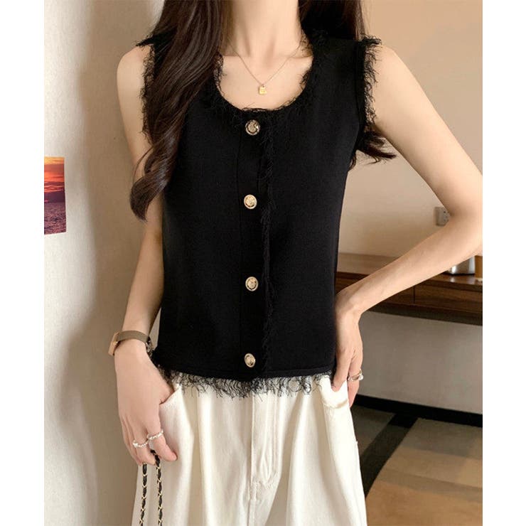 ベスト レディース フリンジ ボタン飾り | Miniministore | 詳細画像11 