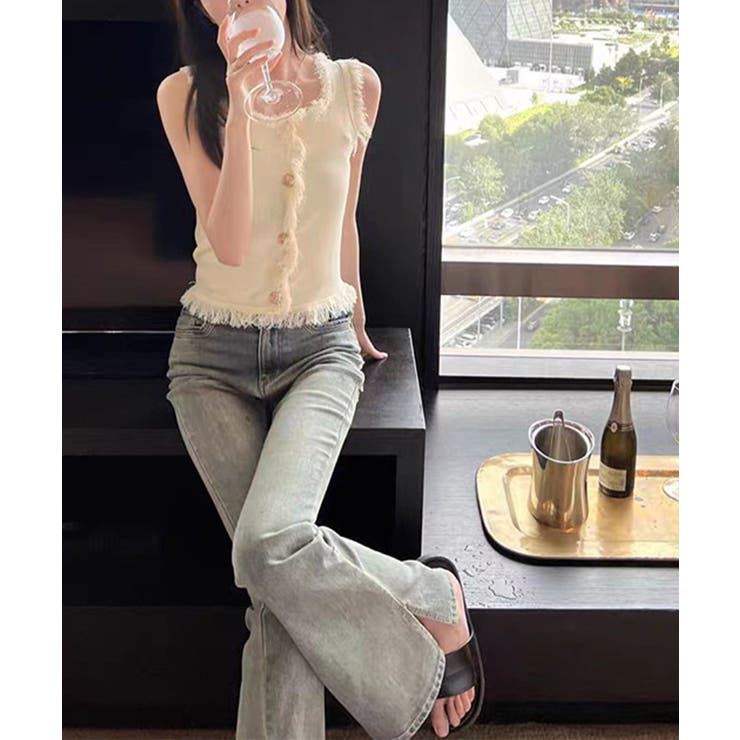 ベスト レディース フリンジ ボタン飾り | Miniministore | 詳細画像5 