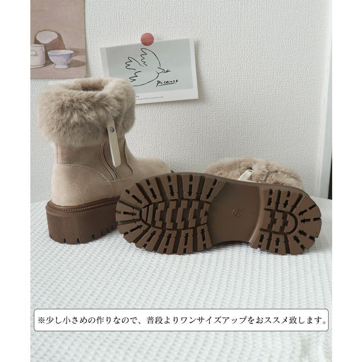 miniministore 厚底 ショートブーツ レディース 裏起毛