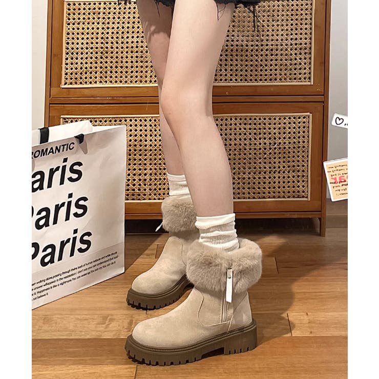 ショートブーツ 厚底ブーツ 裏起毛 美脚 | Miniministore | 詳細画像6 