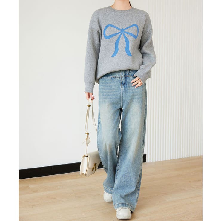 セーター レディース リボン柄 韓国風 | Miniministore | 詳細画像17 