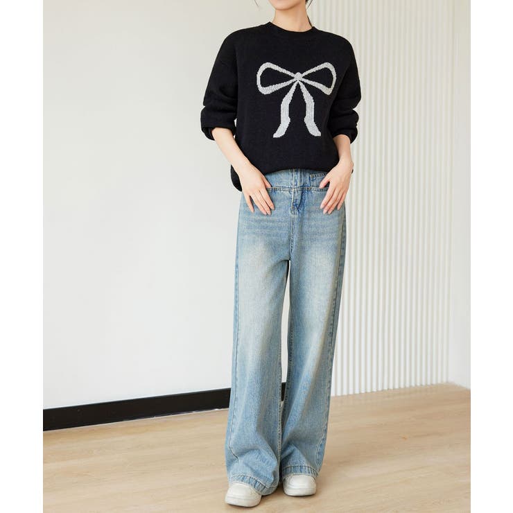 セーター レディース リボン柄 韓国風 | Miniministore | 詳細画像7 