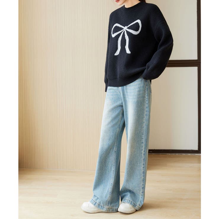 セーター レディース リボン柄 韓国風 | Miniministore | 詳細画像9 