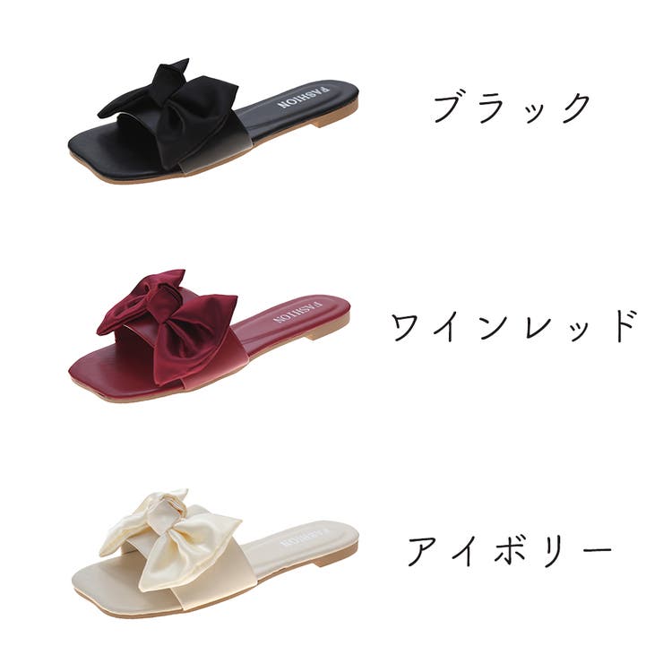 サンダル レディース リボン 蝶結び 夏[品番：II000008433