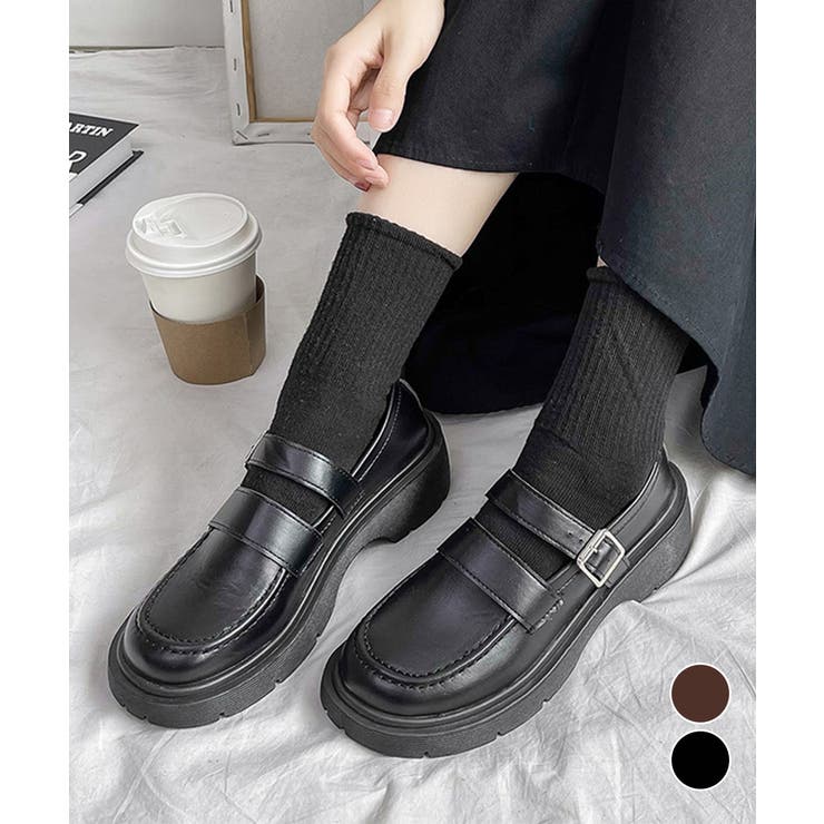 ローファー レディース 厚底 太ヒール | Miniministore | 詳細画像1 