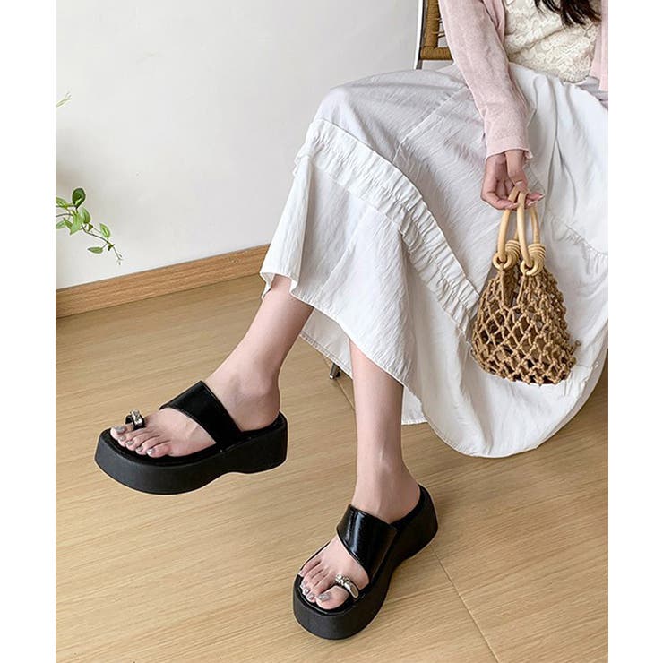 厚底トングサンダル 美脚脚長 おしゃれ靴 | Miniministore | 詳細画像3 