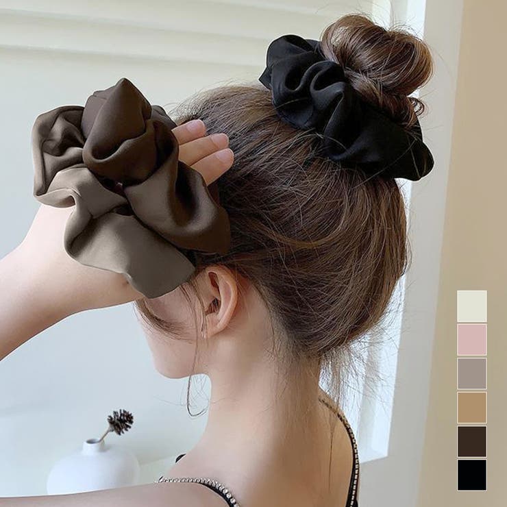 サテンヘアゴム シュシュ韓国風 無地6色 | Miniministore | 詳細画像1 