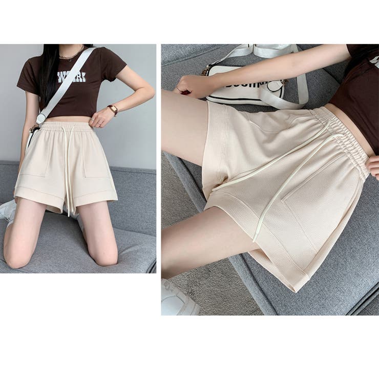 ショートパンツ ハイウエスト 部屋着[品番：II000010677