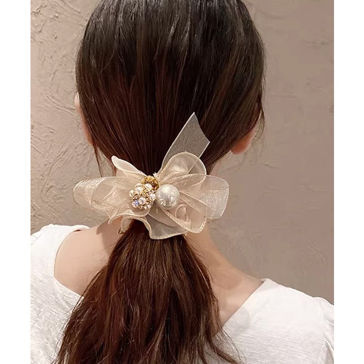 シュシュ リボン パール ヘアゴム韓国風 | Miniministore | 詳細画像2 