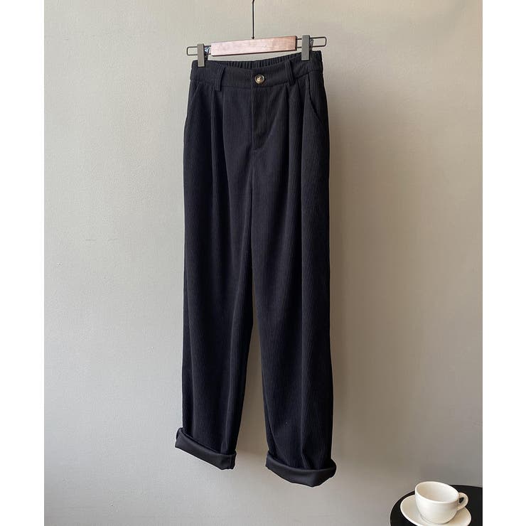 ブラック | コーデュロイパンツ レディース レトロ風 | Aimoon