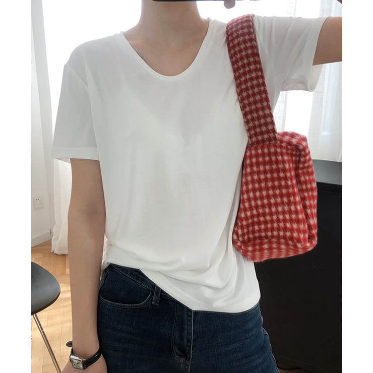 ホワイト | 半袖 Tシャツ レディース ラウンドネック | Aimoon