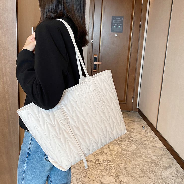 ホワイト | トートバッグ 横型 レディース 大容量 | Miniministore