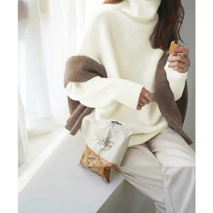 アイボリー | タートルネックニット レディース 秋冬服 | Miniministore