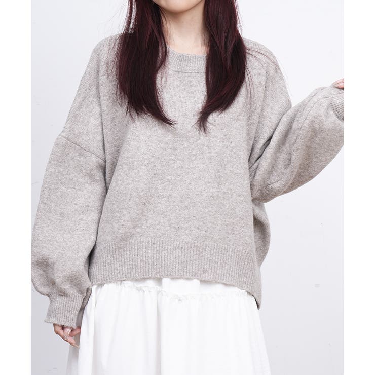 グレイッシュベージュ | ゆったりコクーンニットミックスカラー秋冬 | SUNSHINE CLOSET