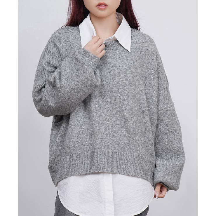 グレー | ゆったりコクーンニットミックスカラー秋冬 | SUNSHINE CLOSET