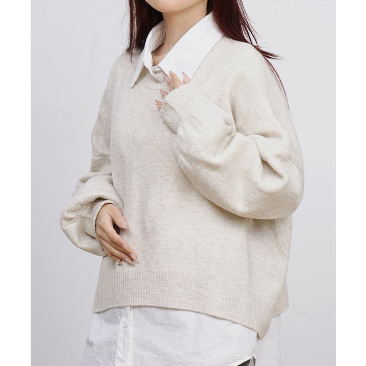 アイボリー | ゆったりコクーンニットミックスカラー秋冬 | SUNSHINE CLOSET