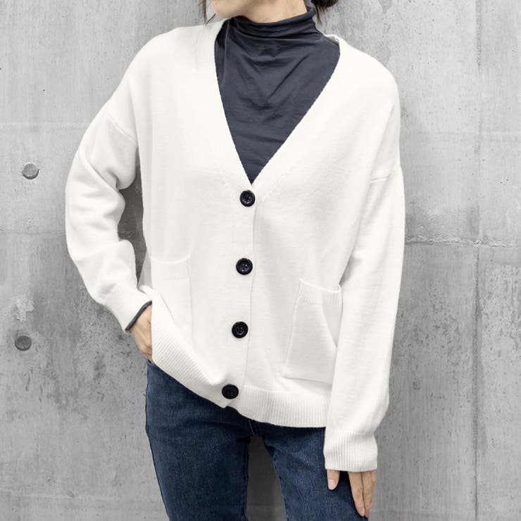 日本未入荷 OVNEIR カーディガン 韓国ファッション ホワイトアイボリー系ホワイト