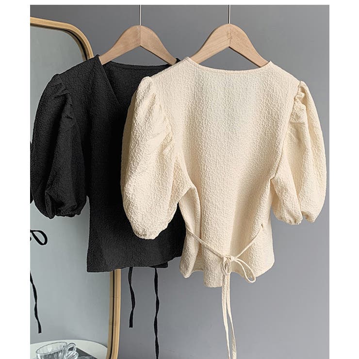 カシュクール トップス パフスリーブ オフィスカジュアル | Aimoon | 詳細画像13 