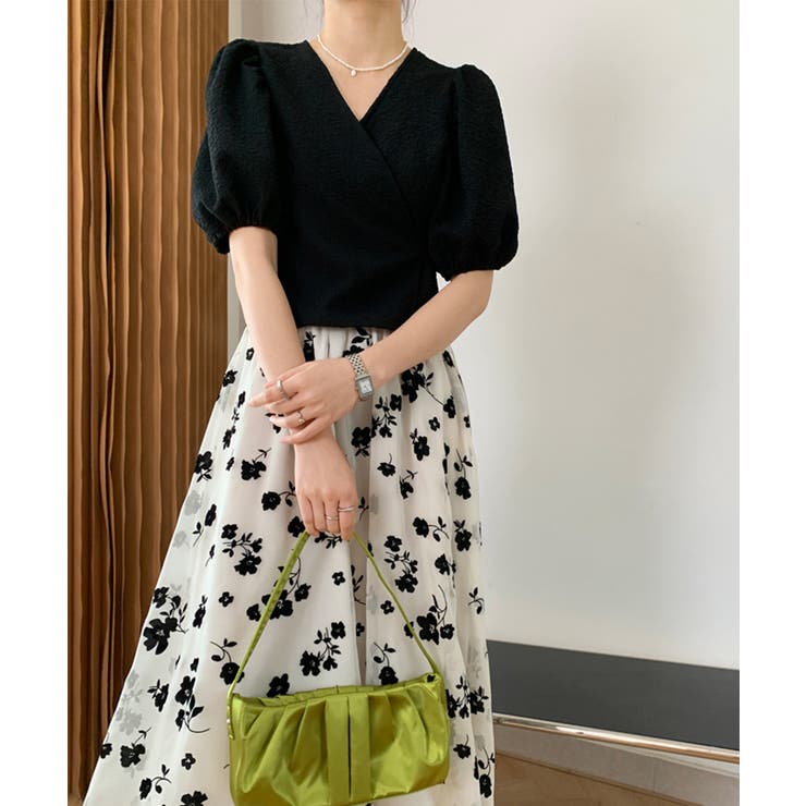 カシュクール トップス パフスリーブ オフィスカジュアル | Aimoon | 詳細画像8 