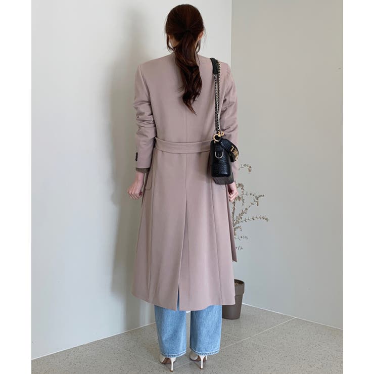 トレンチコートノーカラーコート ロング丈 | Aimoon | 詳細画像10 