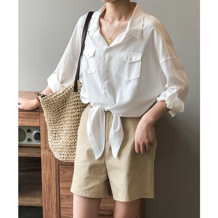 シャツ/ブラウス(長袖/七分) mieli invariant   Vest Docking Blouse MIELI INVARIANT（ミエリインヴァリアント）の「Vest Docking