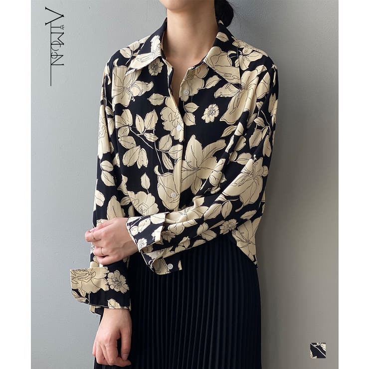 花柄シャツブラウス レディース レトロ風[品番：II000006762]｜Aimoon