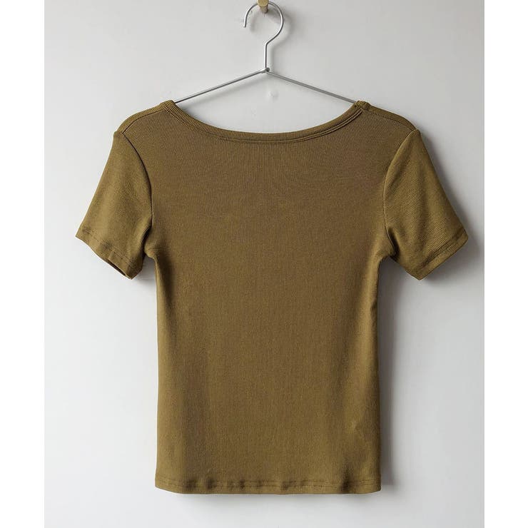 リブニットトップス 夏レディース Uネック | Aimoon | 詳細画像12 