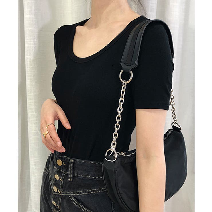 リブニットトップス 夏レディース Uネック | Aimoon | 詳細画像4 