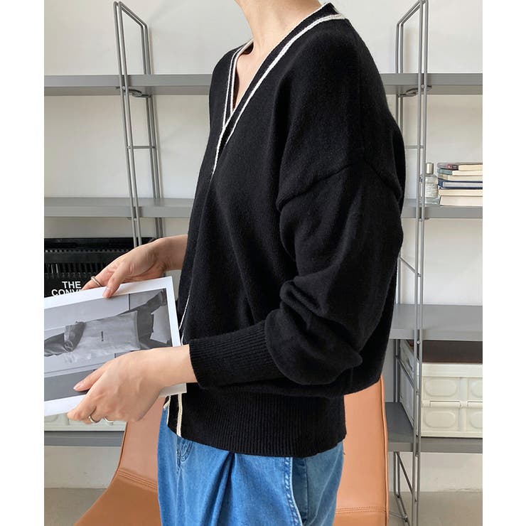 モノトーン ニット カーディガン 春秋冬 | Aimoon | 詳細画像4 