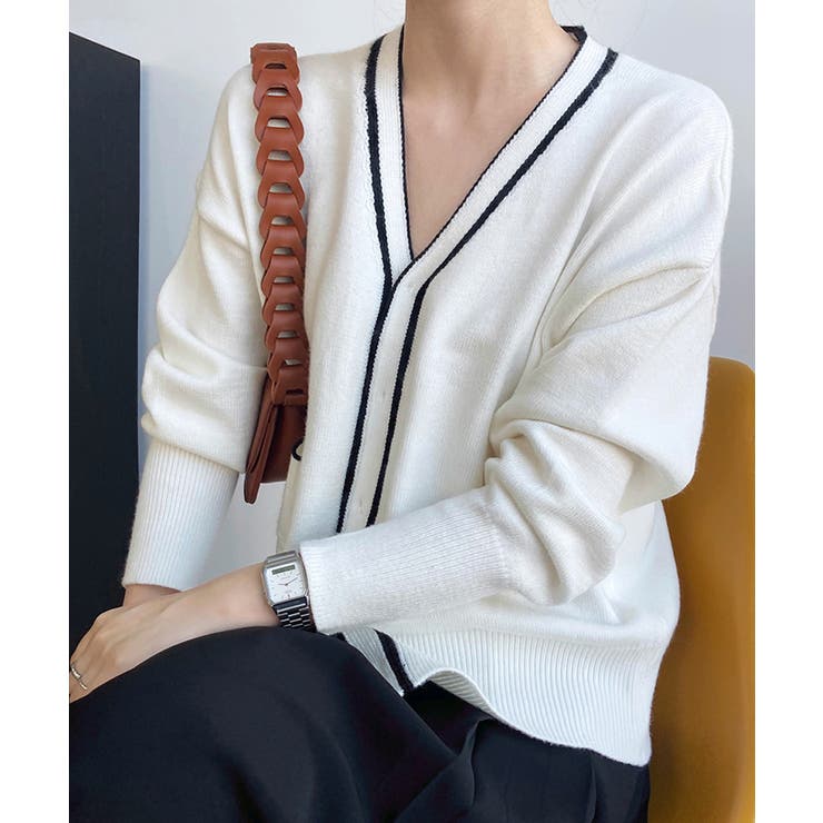 モノトーン ニット カーディガン 春秋冬 | Aimoon | 詳細画像8 