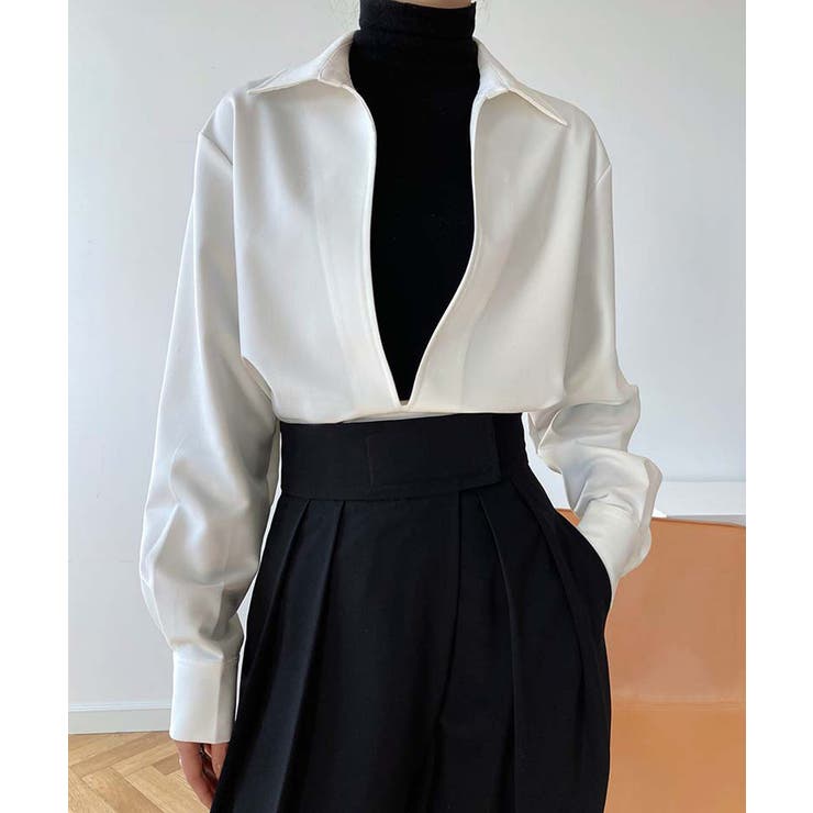 シャツブラウス 長袖 レディース 韓国 オフィスカジュアル | Aimoon | 詳細画像1 