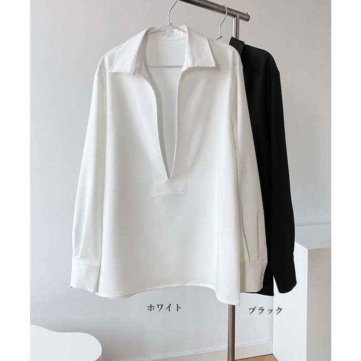 シャツブラウス 長袖 レディース 韓国 オフィスカジュアル | Aimoon | 詳細画像2 