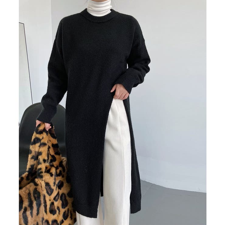 ニット チュニックワンピ サイドスリット | Aimoon | 詳細画像3 